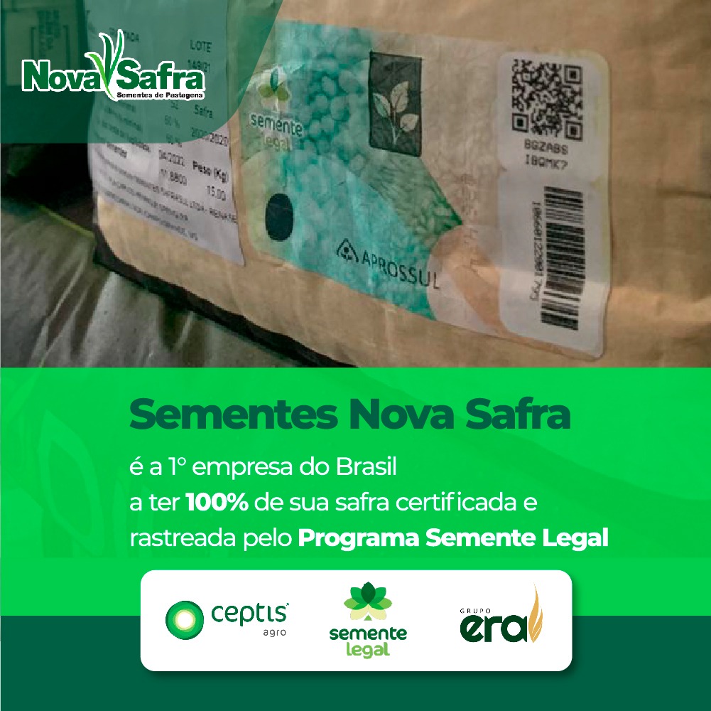Grupo Era é a 1ª empresa no Brasil a ter 100% de sua safra atestada pelo Semente Legal